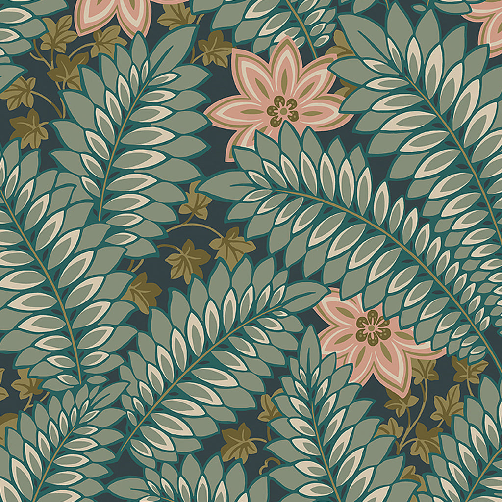 Hidden Ivy Spruce | Schumacher Wallpaper