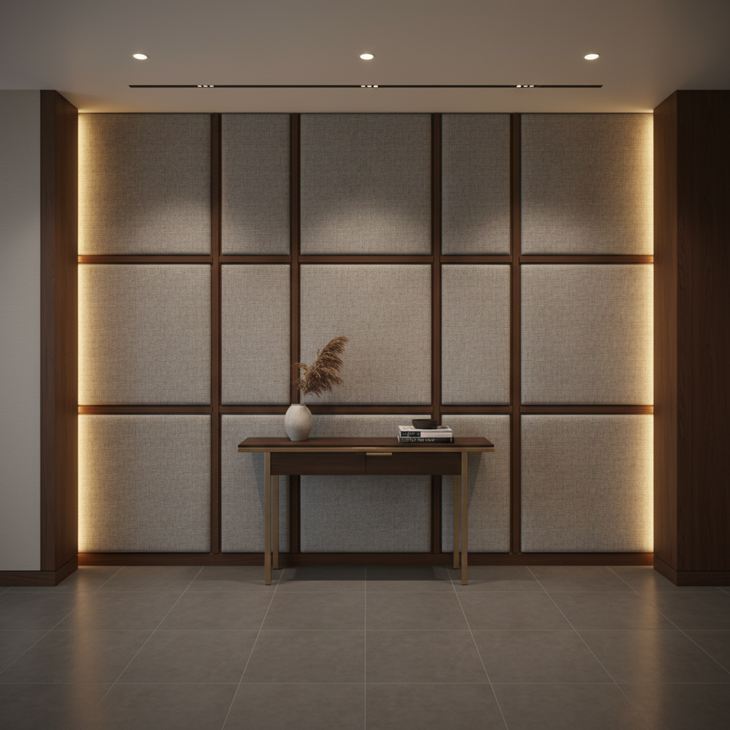 Morant - Pewter Upholstered Wall Panel | Architectural Fabrics