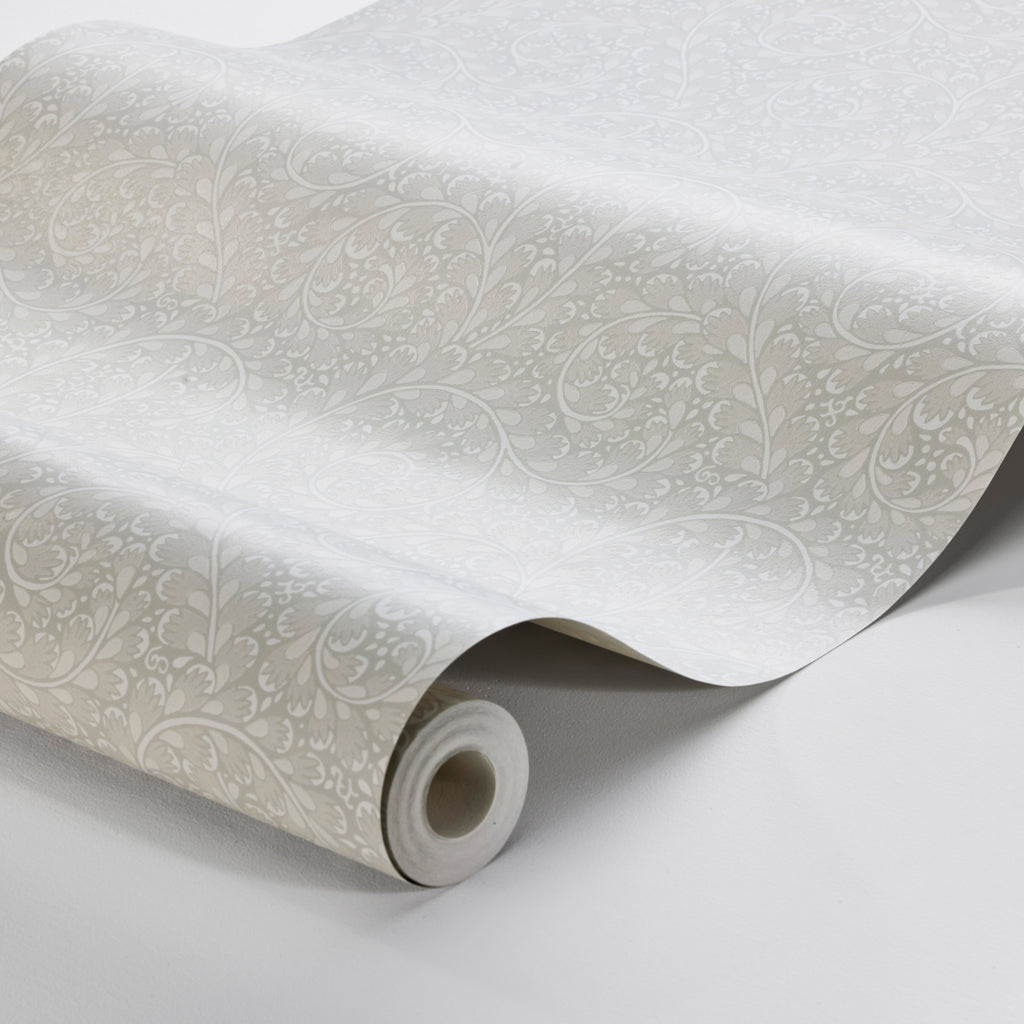 Wild Ferns Stone Room Setting | Schumacher Wallpaper