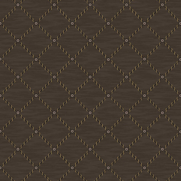 Golden Trellis, Brown and Gold Wallcoverings | Schumacher