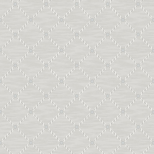 Golden Trellis, Grey and Silver Wallcoverings | Schumacher
