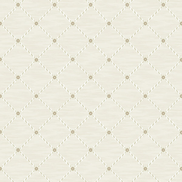 Golden Trellis, Parchment and Gold Wallcoverings | Schumacher