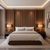 Smooth Solid Color Rich Umber Upholstered Headboard | Architectural Fabrics