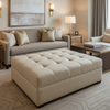 Rattan Bay - Hemp Upholstered Ottoman | Architectural Fabrics