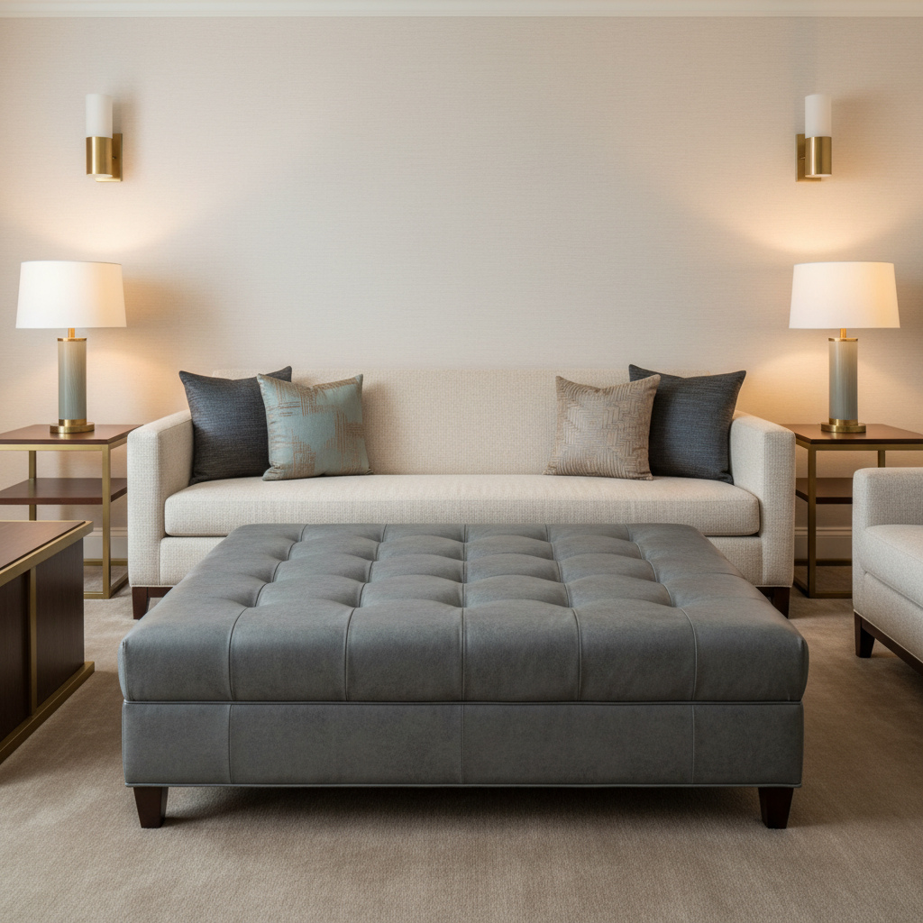 Kralendijk - Shadow Upholstered Ottoman | Architectural Fabrics