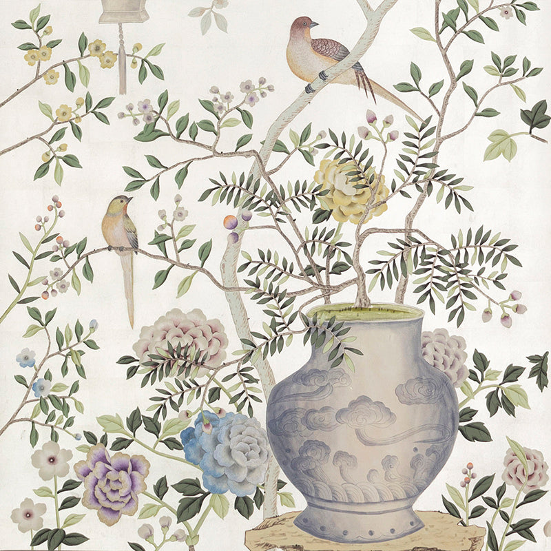 Temple Newsam — Colourway SC-225 on White Metal gilded paper