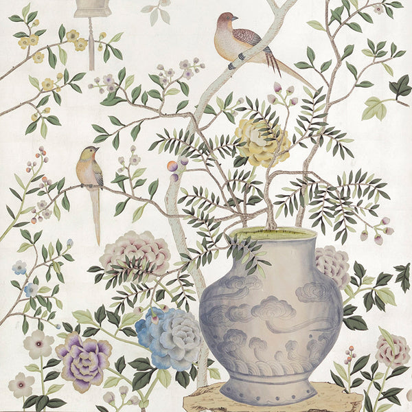 Temple Newsam — Colourway SC-225 on White Metal gilded paper
