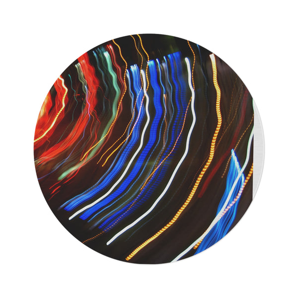 Vibrant Abstract Round Rug - Modern Home Decor, Artistic Area Rug for Living Room