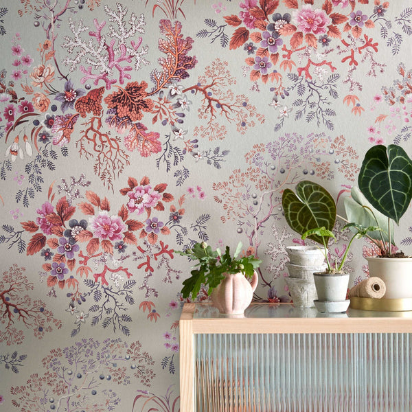 V&a Kilburn's - Coral - Coral Reef Pink Wallcovering | 1838 Wallcoverings