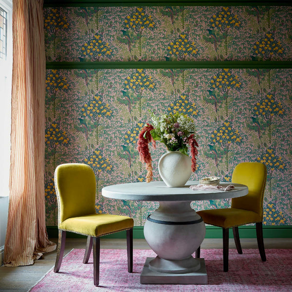 V&a Macaw - Blush Pink Wallcovering | 1838 Wallcoverings