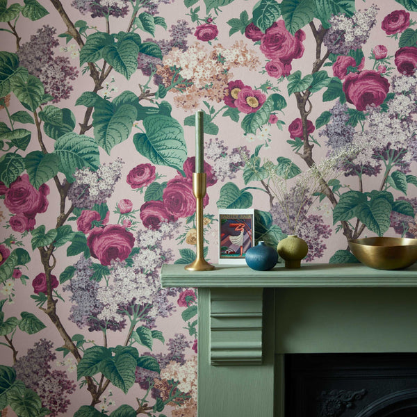 V&a Floribunda - Blush Pink Wallcovering | 1838 Wallcoverings