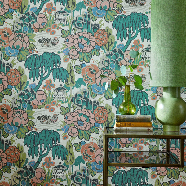 V&a Mandarin Garden - Coral Wallcovering | 1838 Wallcoverings