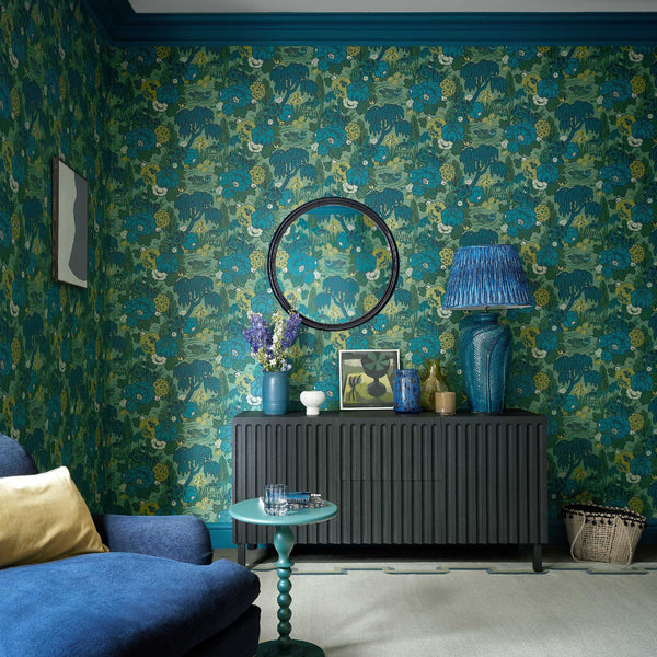 V&a Mandarin Garden - Jade - Green Wallcovering | 1838 Wallcoverings