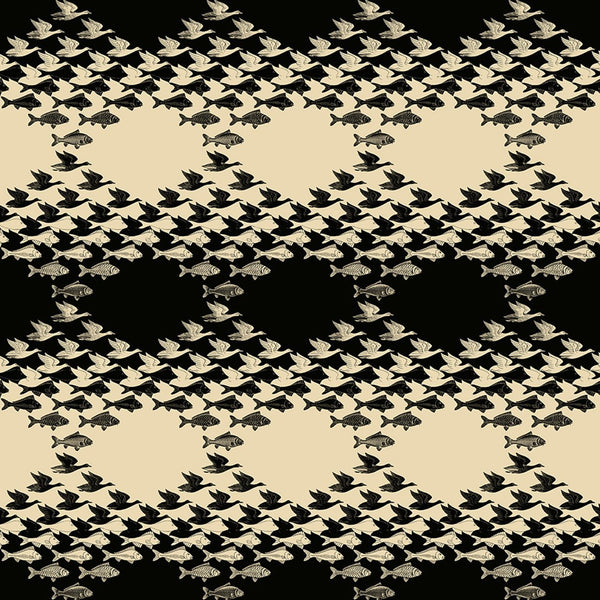 Sky And Water Black Cream | MC Escher Wallcovering