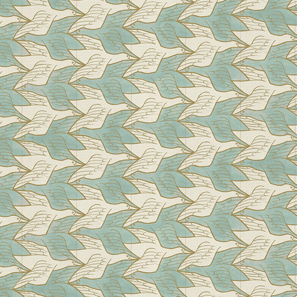 Two Birds Aqua Jade | MC Escher Wallcovering