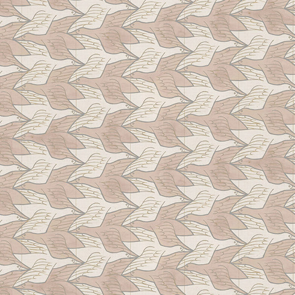 Two Birds Pink | MC Escher Wallcovering