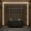 Alamo - Truffle Performance Vinyl Upholstered Wall Panel | Architectural Fabrics