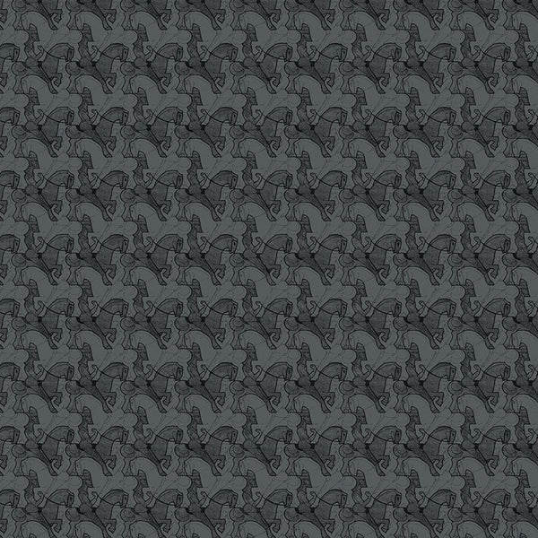 Horseman Dark Gold Blue | MC Escher Wallcovering