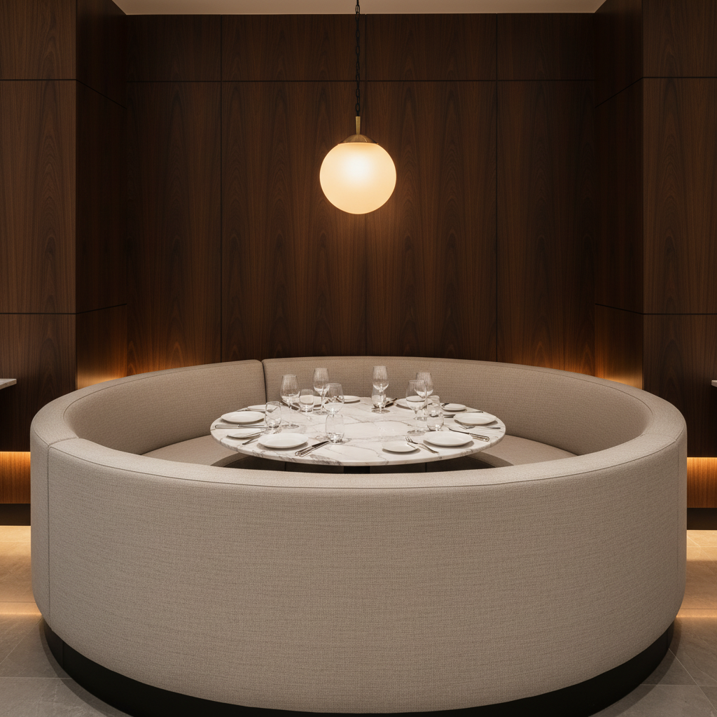 Punch Bowl - Linen Upholstered Banquette | Architectural Fabrics