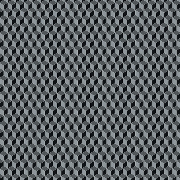 Little Cube Dark Blue Gold | MC Escher Wallcovering