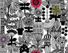 Malibu Lintukoto Wallpaper - Contemporary Illustration - Ebony and Off-White | Malibu Wallpaper