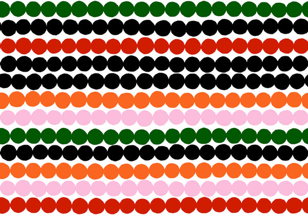 Malibu Räsymatto Wallpaper - Contemporary Illustration - Scarlet, Bubblegum, and Ebony | Malibu Wallpaper