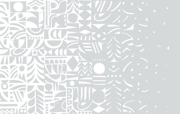 Yön Varjo Contemporary Illustration - Gray and Off-White | Architectural Wallcoverings