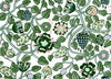 Malibu Pieni Tiara Wallpaper - Contemporary Illustration - Emerald, Jade, and Light Blue | Malibu Wallpaper