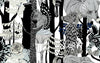 Malibu Pikkuveljekset Wallpaper - Contemporary Illustration - Ebony and Steel Gray | Malibu Wallpaper