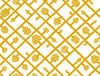 Malibu Spalje Wallpaper - Contemporary Illustration - Mustard and Eggshell | Malibu Wallpaper
