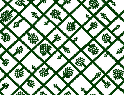 Spalje Contemporary Illustration - Emerald and Eggshell | Architectural Wallcoverings