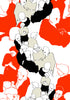Malibu Ystävät Wallpaper - Contemporary Illustration - Vermillion and Off-White | Malibu Wallpaper