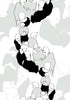 Malibu Ystävät Wallpaper - Contemporary Illustration - Gray and Eggshell | Malibu Wallpaper