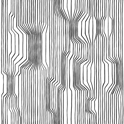 Frekvenssi Contemporary Illustration - Ebony and Eggshell | Architectural Wallcoverings
