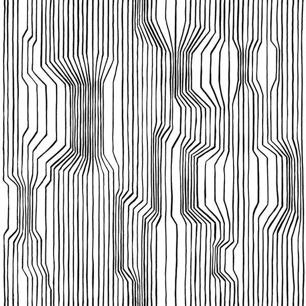 Frekvenssi Contemporary Illustration - Ebony and Eggshell | Architectural Wallcoverings