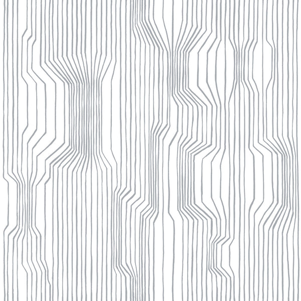 Malibu Frekvenssi Wallpaper - Contemporary Illustration - Gray and Eggshell | Malibu Wallpaper