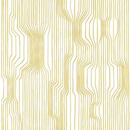 Frekvenssi Contemporary Illustration - Mustard and Eggshell | Architectural Wallcoverings