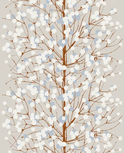 Lumimarja Contemporary Illustration - Taupe and Cornflower | Architectural Wallcoverings