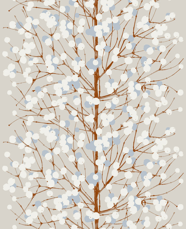 Lumimarja Contemporary Illustration - Taupe and Cornflower | Architectural Wallcoverings