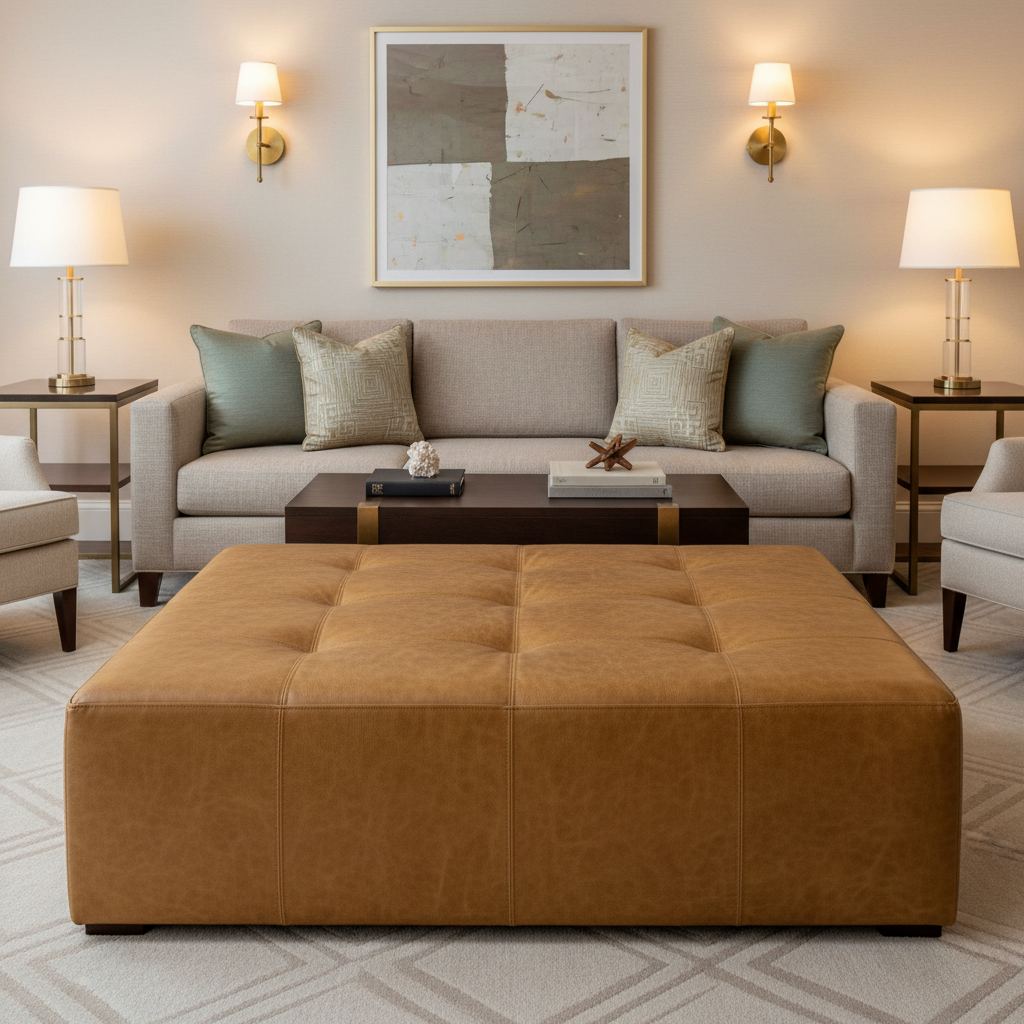 Arcadia - Arcadia Performance Vinyl Upholstered Ottoman | Architectural Fabrics