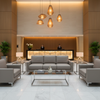 Smooth Solid Texture Misty Gray Upholstered Sofa | Architectural Fabrics
