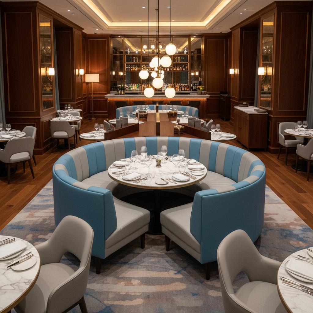 Bedford Lagoon Upholstered Banquette | Architectural Fabrics