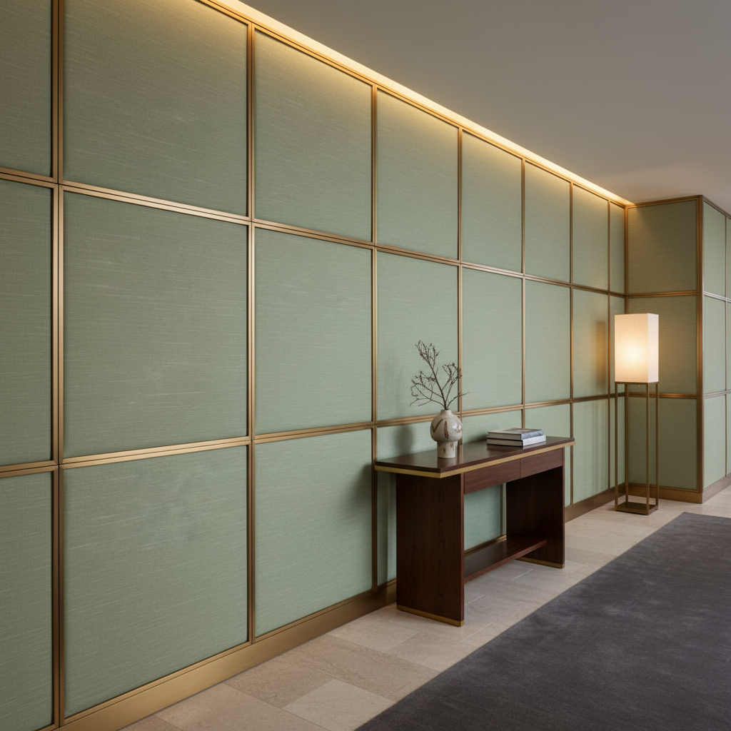 Tradewind Trace - Celadon Upholstered Wall Panel | Architectural Fabrics
