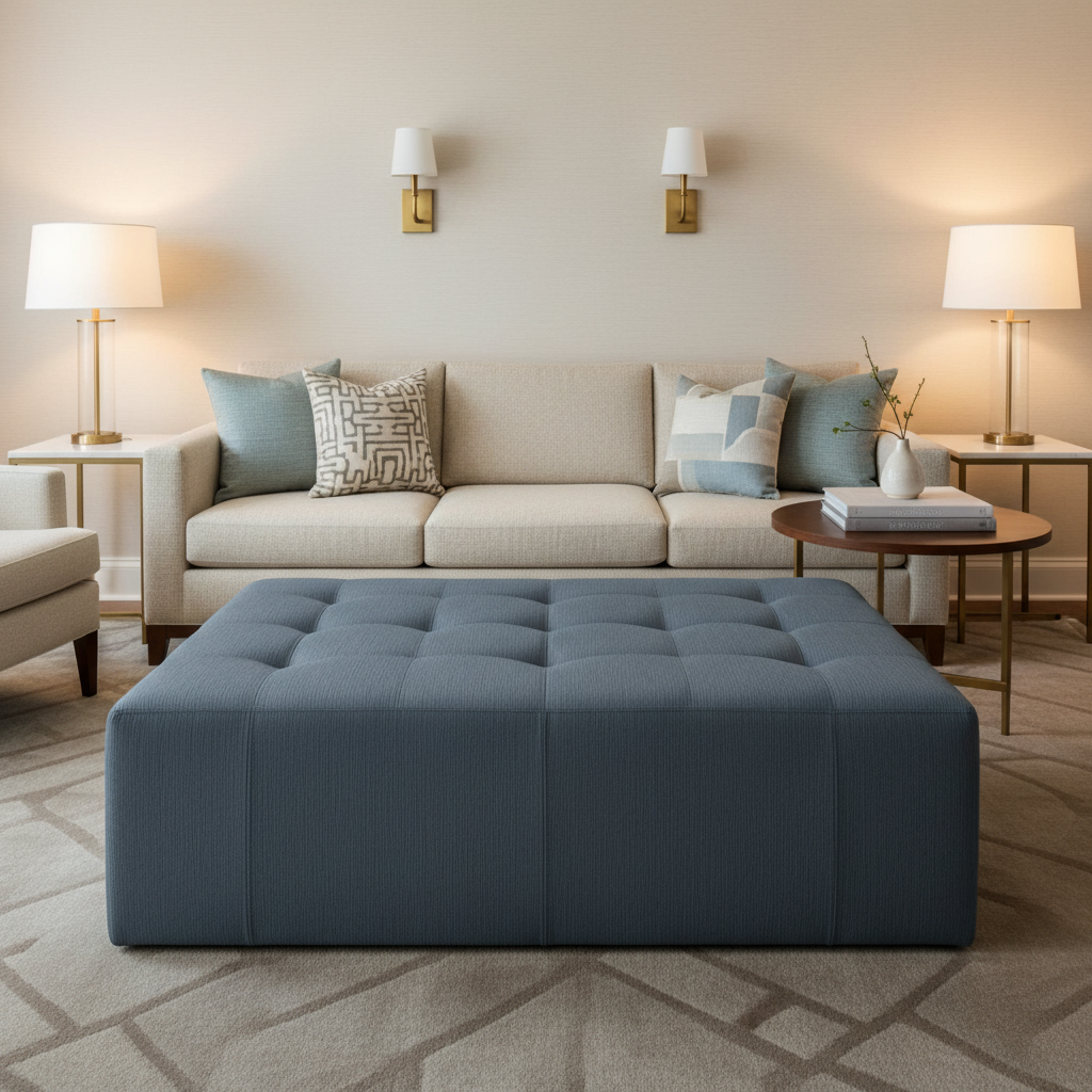 Hampton - Harbor Indoor/Outdoor Vinyl Upholstered Ottoman | Architectural Fabrics