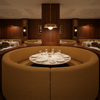 Subtle Woven Texture Golden Bronze Upholstered Banquette | Architectural Fabrics