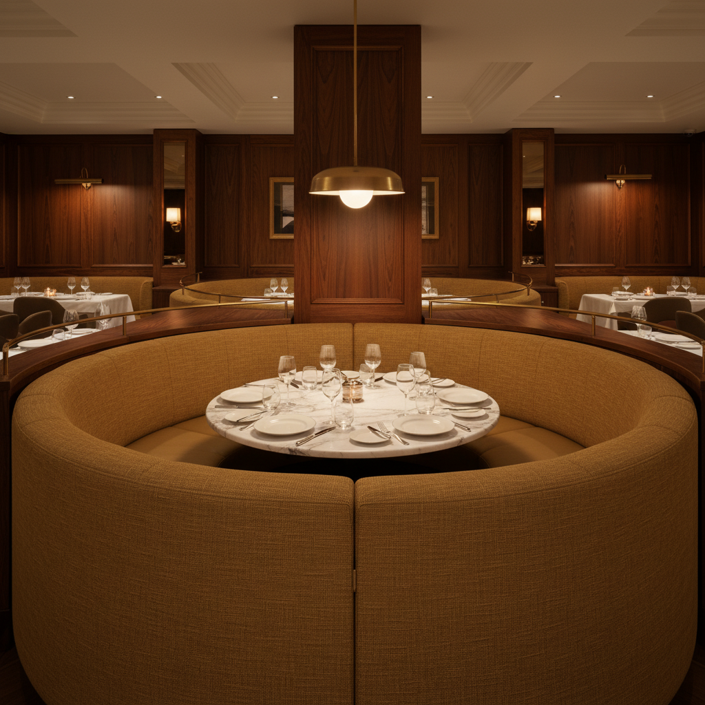 Subtle Woven Texture Golden Bronze Upholstered Banquette | Architectural Fabrics