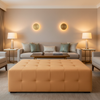 Soper Hole - Vanilla Upholstered Ottoman | Architectural Fabrics