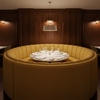 Analog - Goldenrod Etched Polyurethane Upholstered Banquette | Architectural Fabrics