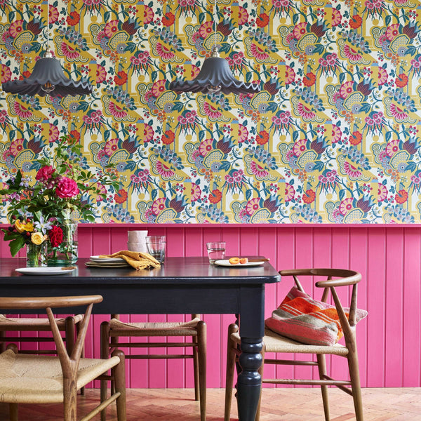 V&a Pineapple Garden - Yellow Wallcovering | 1838 Wallcoverings