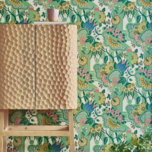 V&a Pineapple Garden - Verde - Green Wallcovering | 1838 Wallcoverings